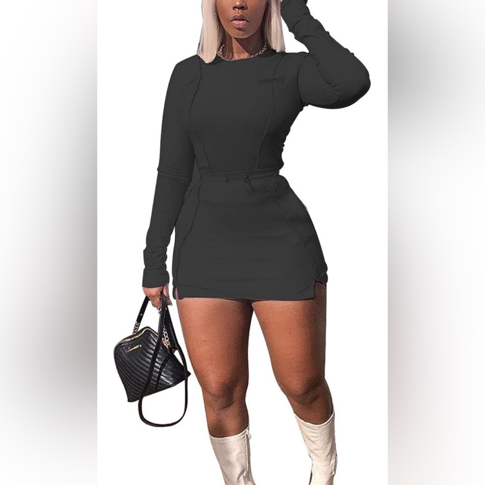 LUFENG REFLECTIVE STRIPED Long Sleeve 2 Piece Outfit